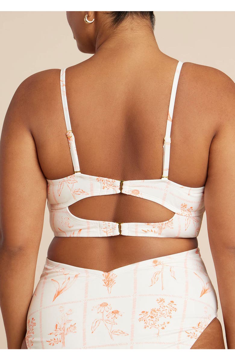 ELOQUII Bustier Swim Top, Alternate, color, Frames Of Petals