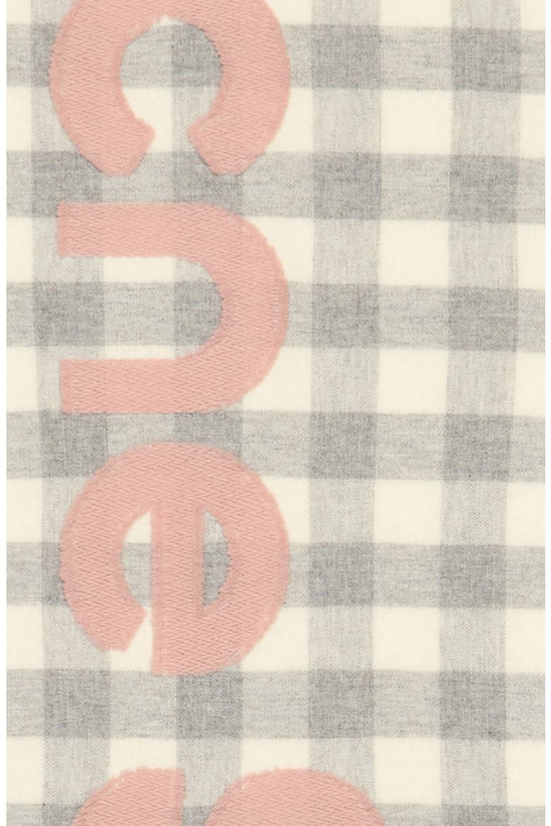 Veda Buffalo Plaid Wool Blend Scarf, Alternate, color, GREY/ PINK