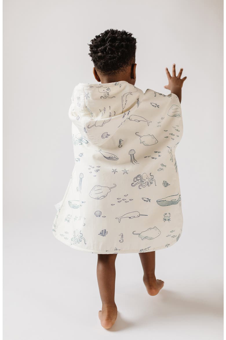Organic Cotton Hooded Towel Poncho, Alternate, color, LIFE AQUATIC