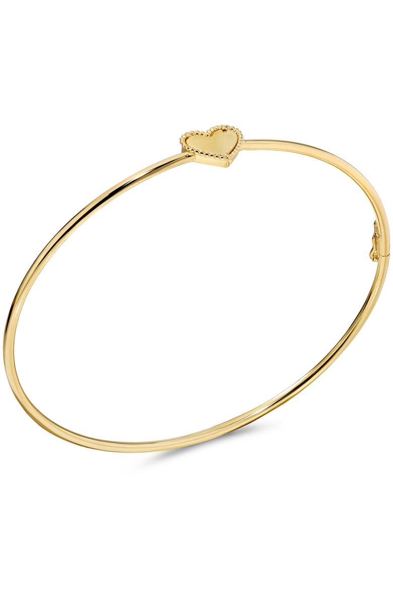 DEVATA Sweet Heart Bangle Bracelet in 14K Gold, 9mm, Alternate, color, Yellow Gold