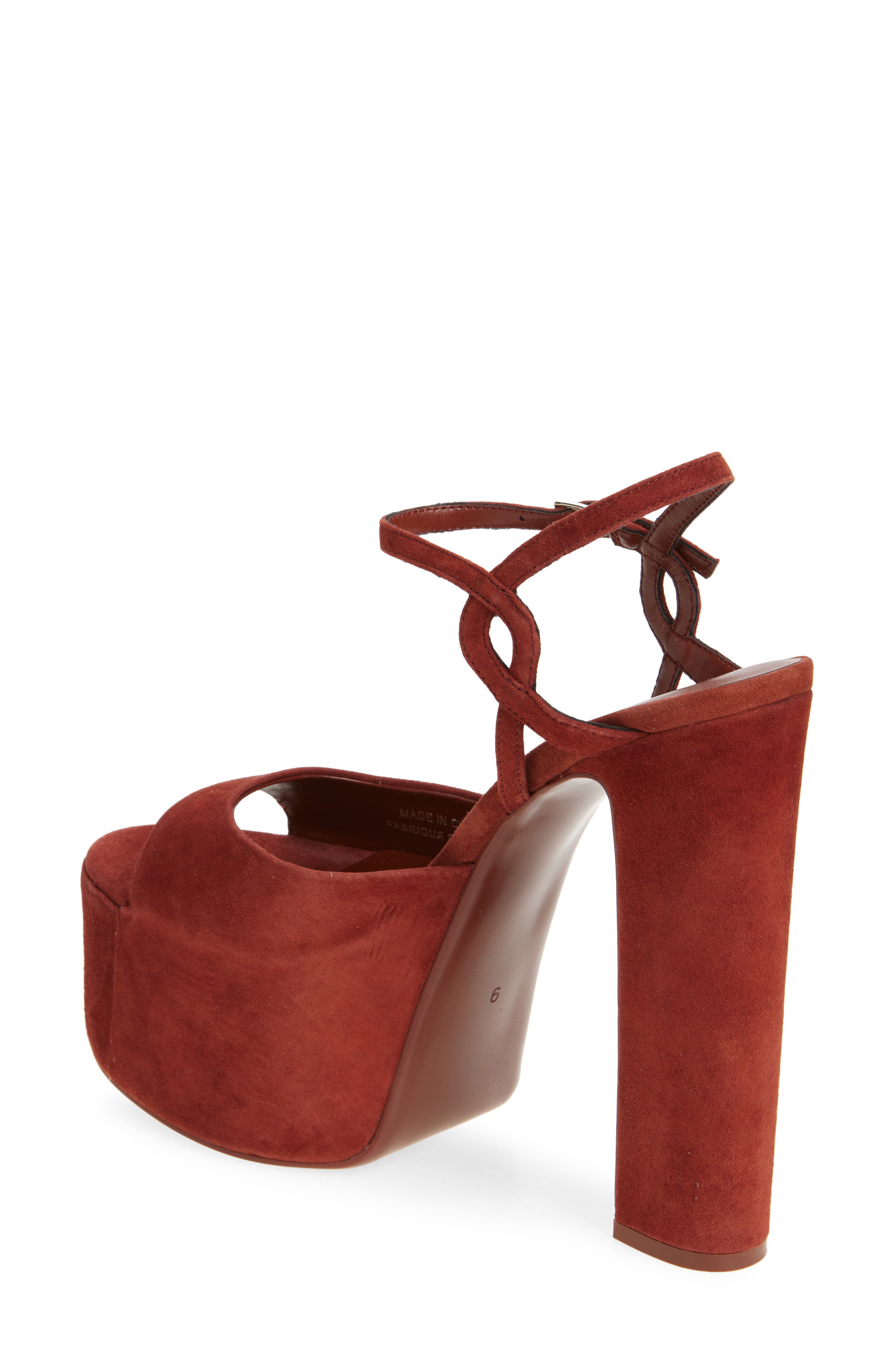 Jeffrey Campbell Ever Last Ankle Strap Platform Sandal, Alternate, color, Dusty Red Suede