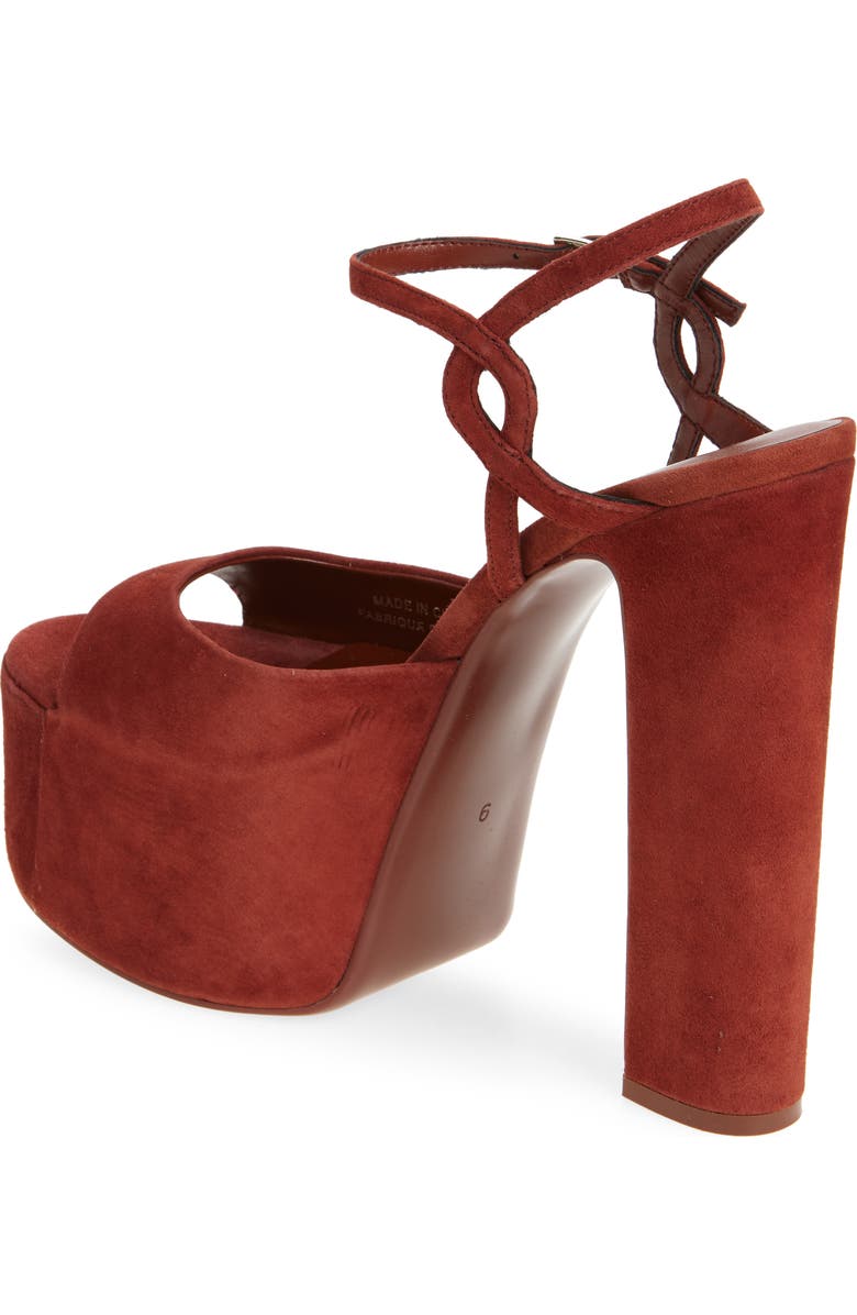 Jeffrey Campbell Ever Last Ankle Strap Platform Sandal, Alternate, color, Dusty Red Suede