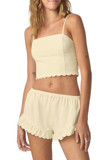 Florence By Mills Scallop Crop Camisole In Brown