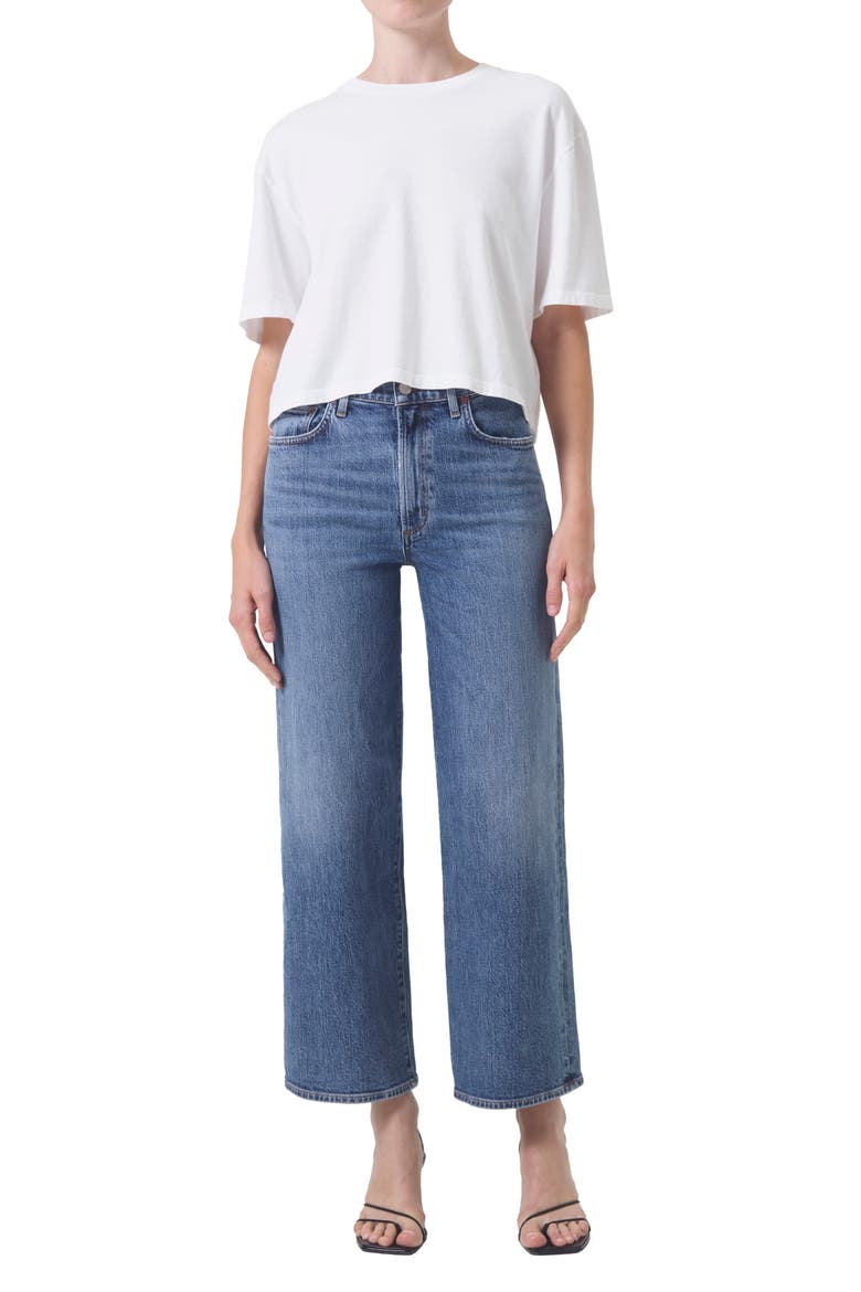 Harper High Waist Ankle Wide Leg Jeans, Alternate, color, MOOR