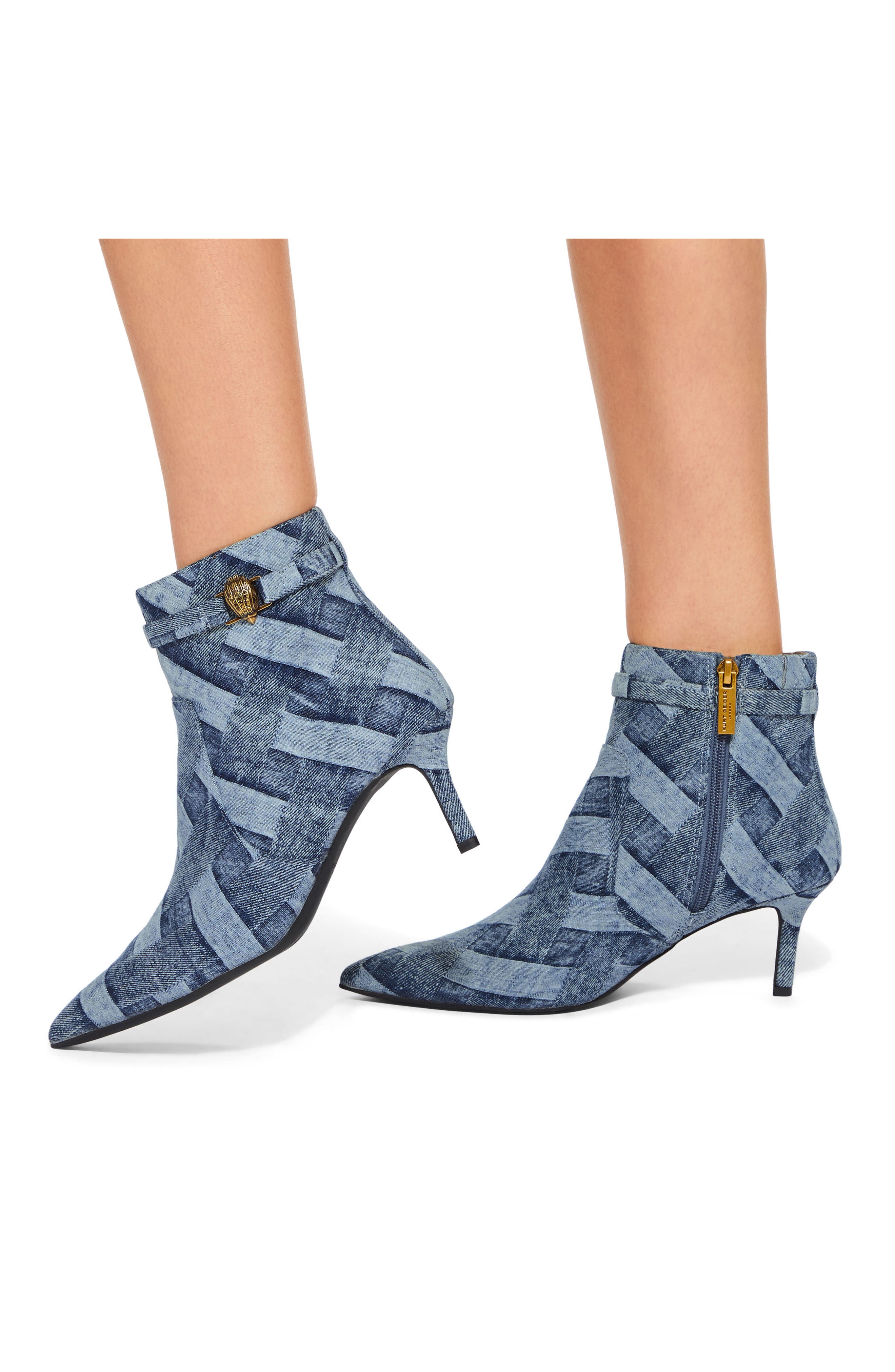 Kurt Geiger London Kensington Denim Flexi Pointed Toe Bootie, Alternate, color, 