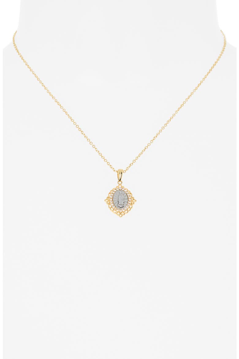 Religious Pendant Necklace, Alternate, color, CLEAR- GOLD
