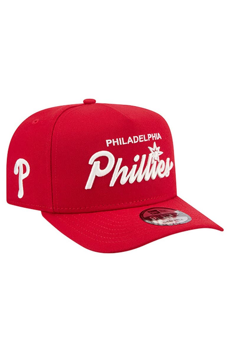 New Era Men's New Era  Red Philadelphia Phillies Local Play A-Frame 9FIFTY Snapback Hat, Main, color, 
