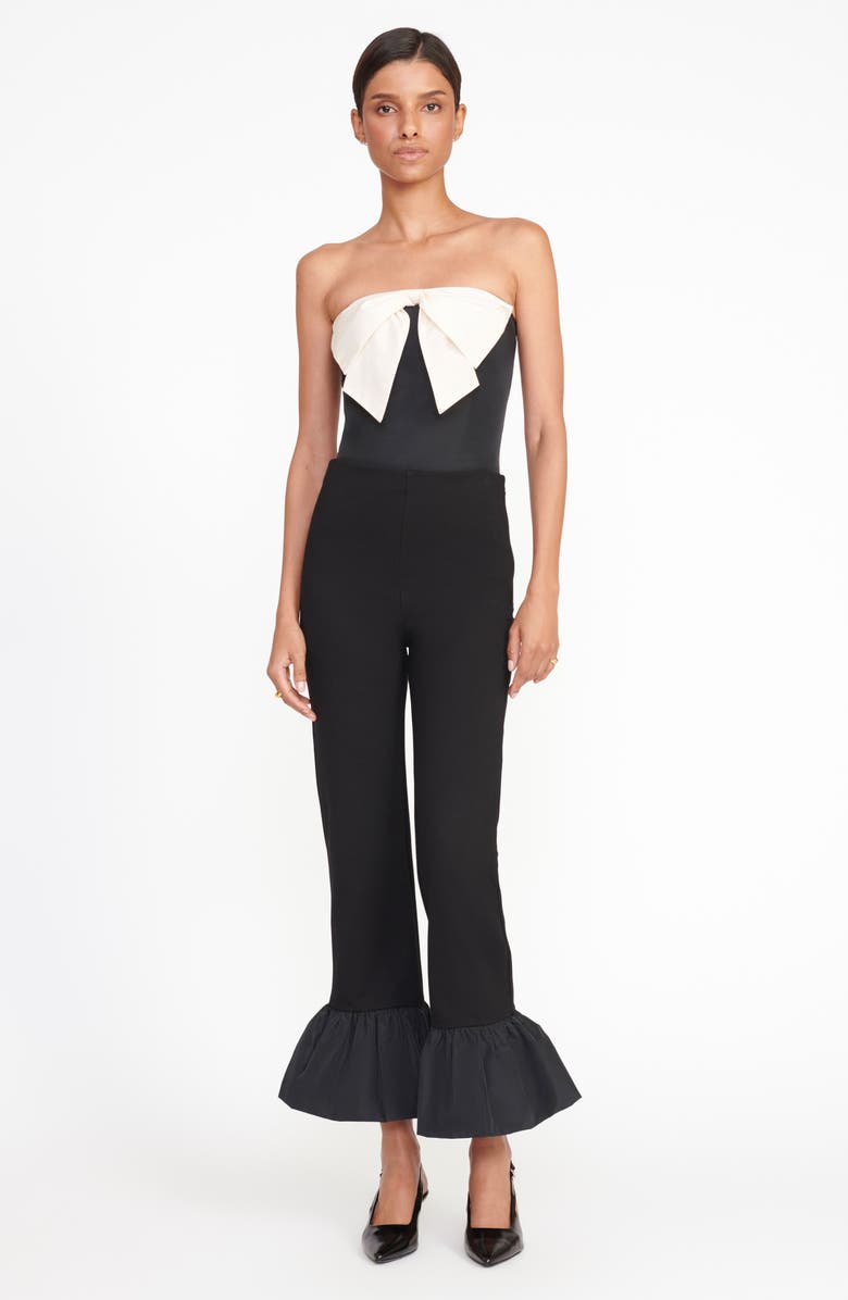 STAUD Atticus Contrast Bow Strapless Top, Alternate, color, 