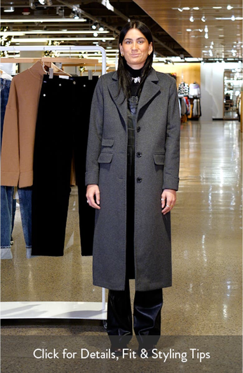 Longline Wool Blend Reefer Coat