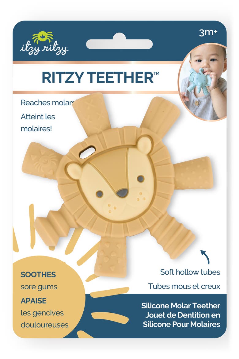 Kids' Molar Teether Lion, Alternate, color, YELLOW