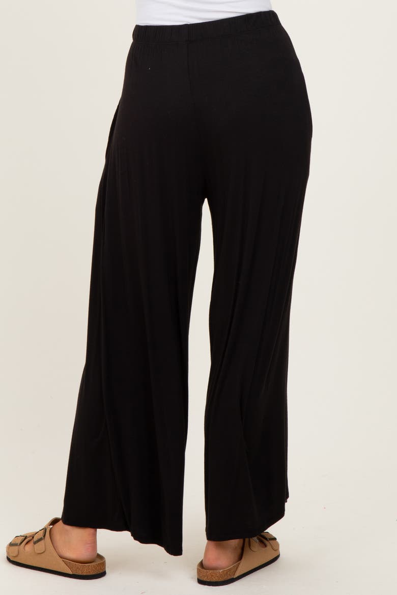 Wide Leg Ankle Lounge Pants, Alternate, color, Black
