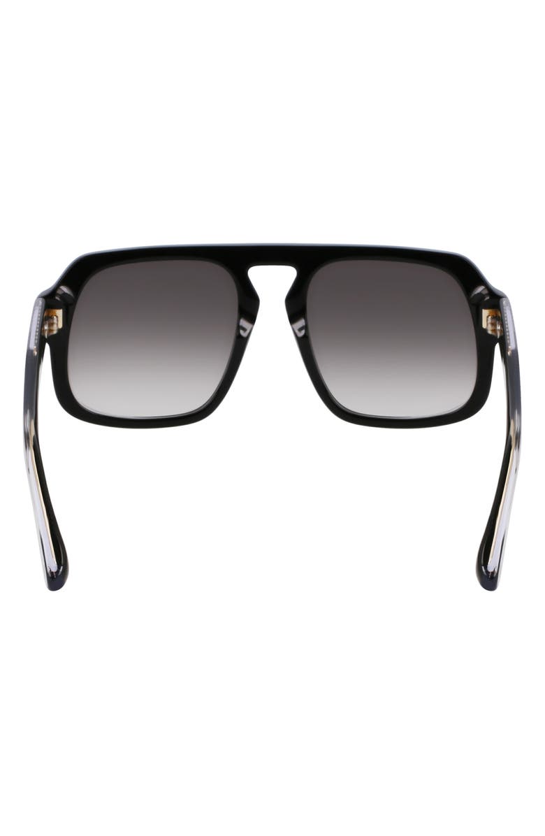 Victoria Beckham Chain Core Wire 53mm Gradient Modified Rectangular Sunglasses, Alternate, color, 
