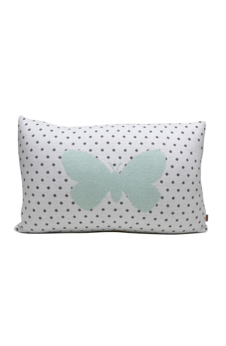 RIAN TRICOT Butterfly Print Pillow, Main, color, Mint