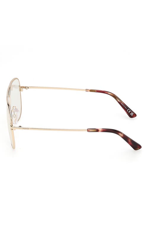 Pucci Emilio 60mm Pilot Sunglasses In Gold/red/brown