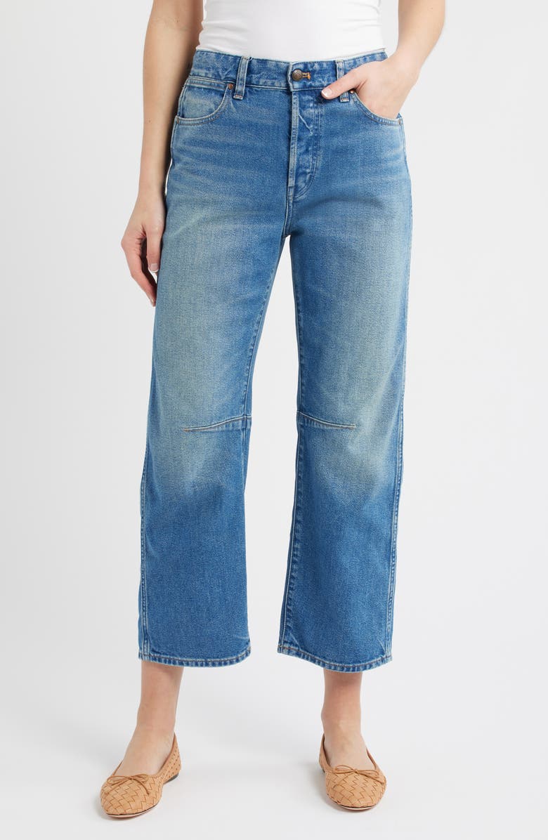 Madewell The Darted Barrel Leg Jeans, Main, color, Retro Bright Wash