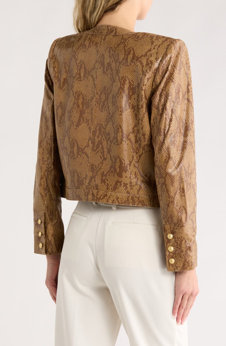 L'AGENCE Jayde Snake Print Leather Jacket, Alternate, color,