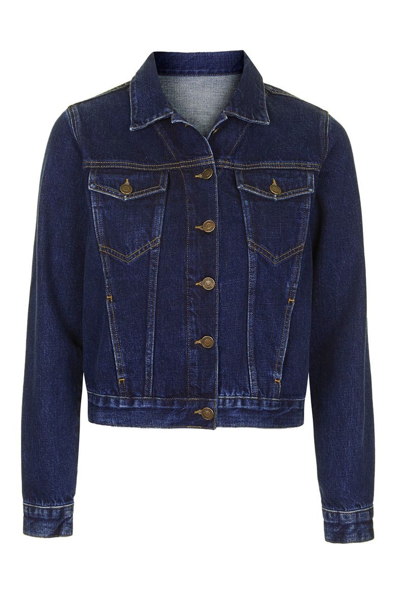 Moto 'Tilda' Western Denim Jacket, Alternate, color, INDIGO