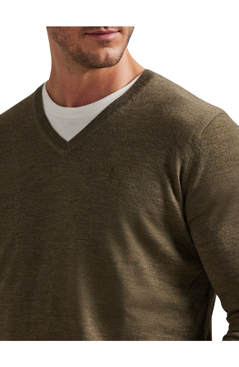 Polo Ralph Lauren Big & Tall V-Neck Merino Wool Sweater, Alternate, color, Cargo Olive Heather