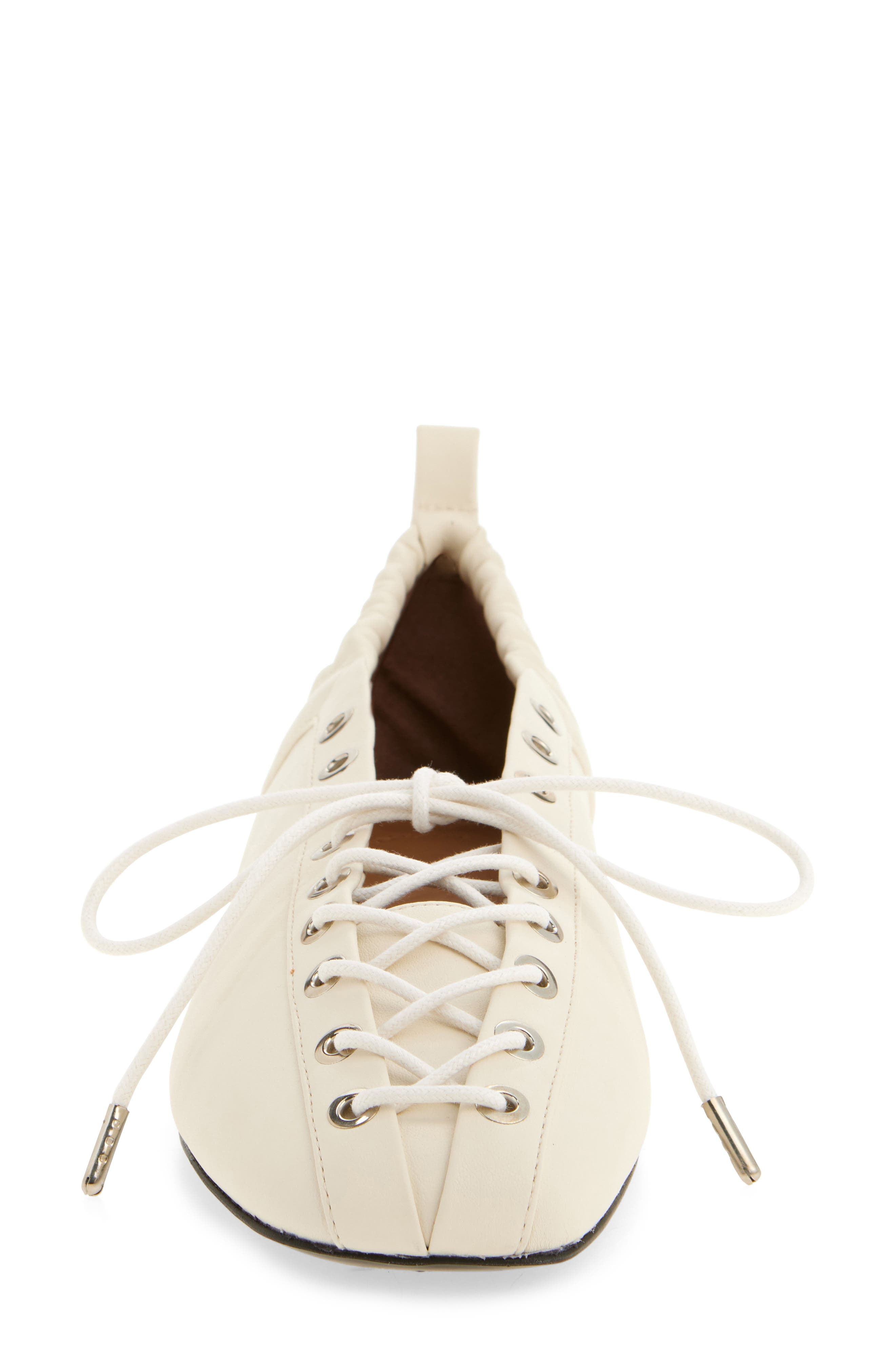 Ganni Ghillie Ballerina Flat, Alternate, color, Egret