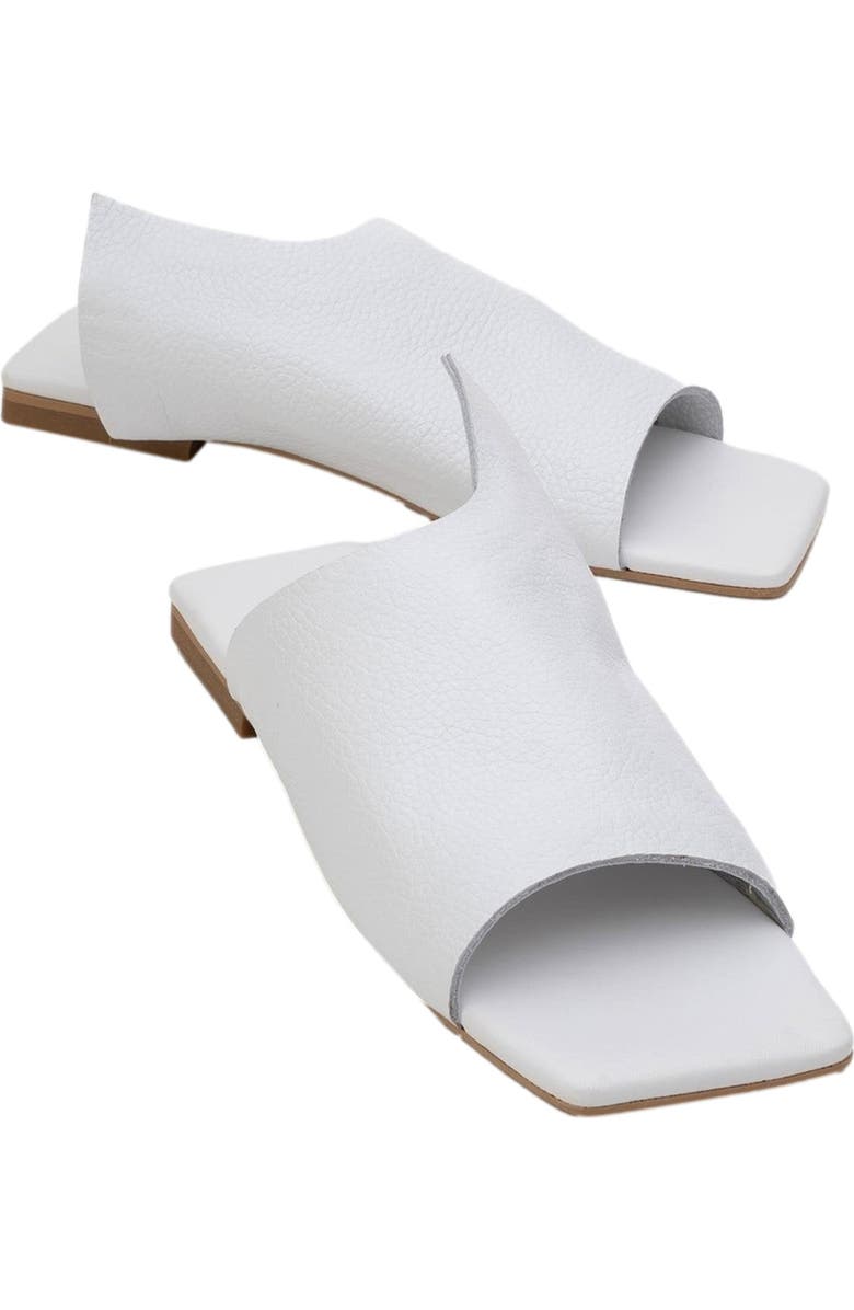 Forever & Always Shoes Orianna Leather Slide Sandal, Main, color, White Leather