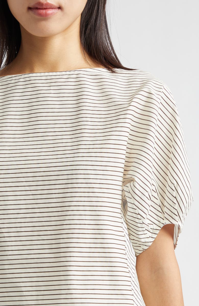 STAUD Didi Stripe Top, Alternate, color, Ivory/ Dark Oak Micro Stripe