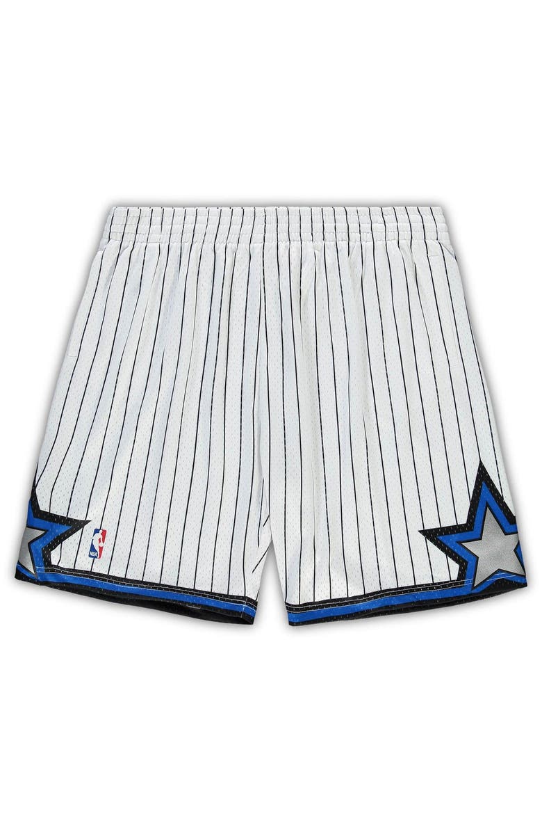 Mitchell & Ness Men's Mitchell & Ness White Orlando Magic Big & Tall Hardwood Classics Team Swingman Shorts, Main, color,