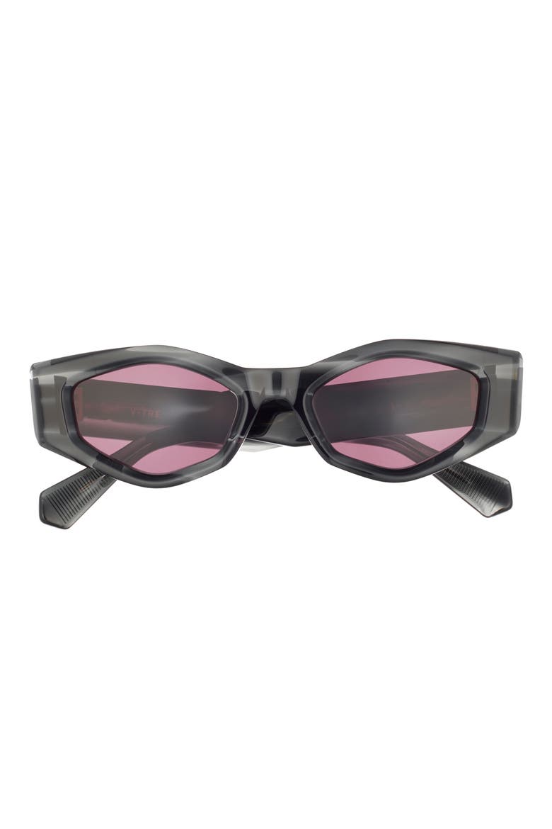 51mm Polarized Cat Eye Sunglasses, Main, color, BLACK BLACK BORDEAUX