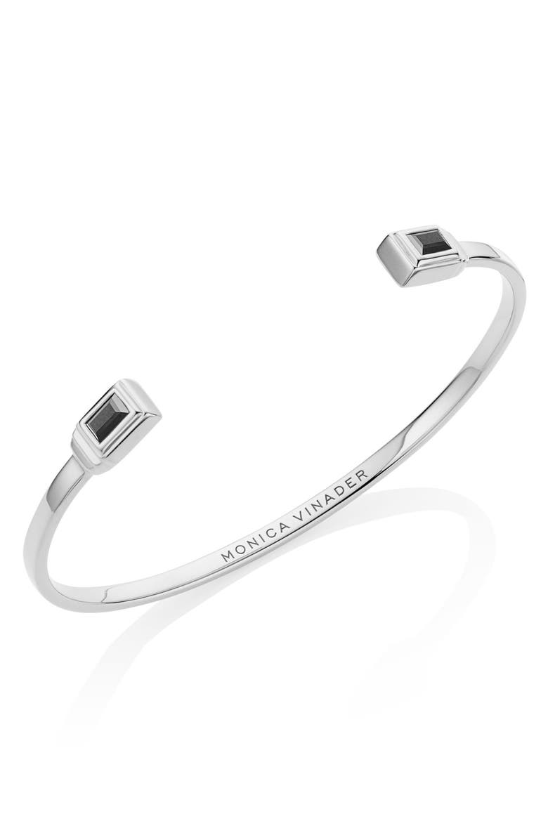 Monica Vinader Baja Deco Wrist Cuff, Main, color, Black Onyx