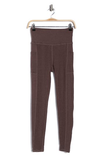 Balance Collection Riley High Waist Pocket Ankle Leggings In Brown