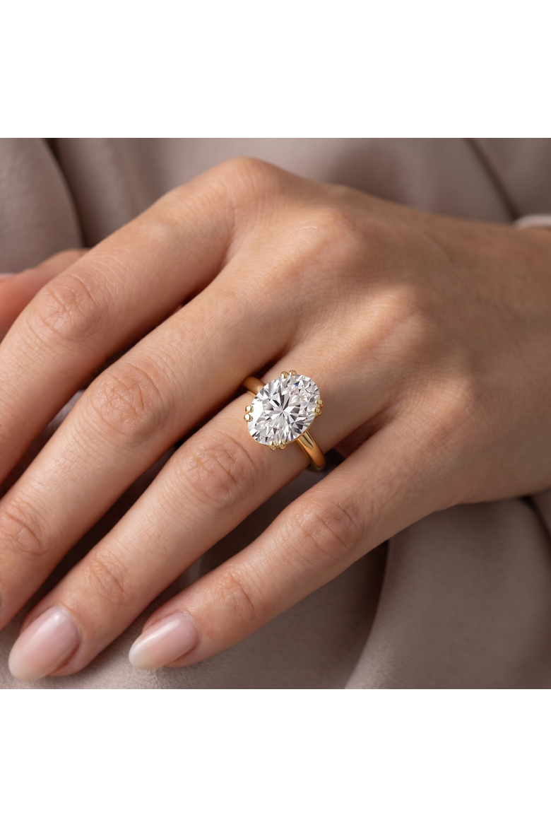 Certified 4Ct Oval Diamond Solitaire Engagement Ring Lab Grown, Alternate, color, 14k Yellow Gold
