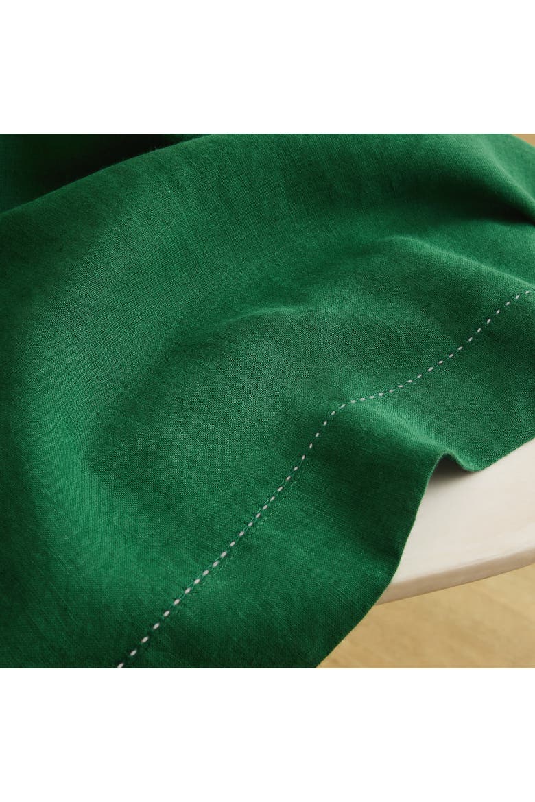 Linen Round Tablecloth - Sonoma Hemstitch, Alternate, color, Green