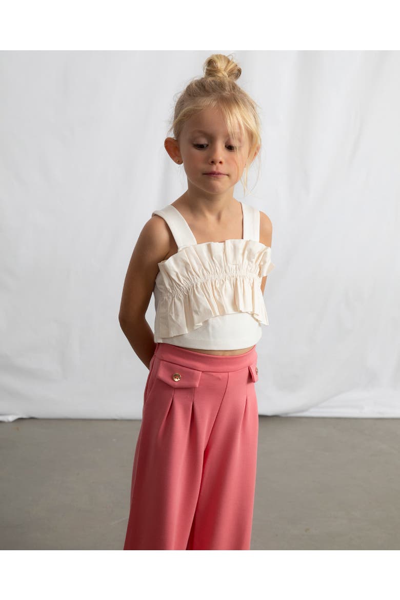 Ruffled Top, Alternate, color, Beige