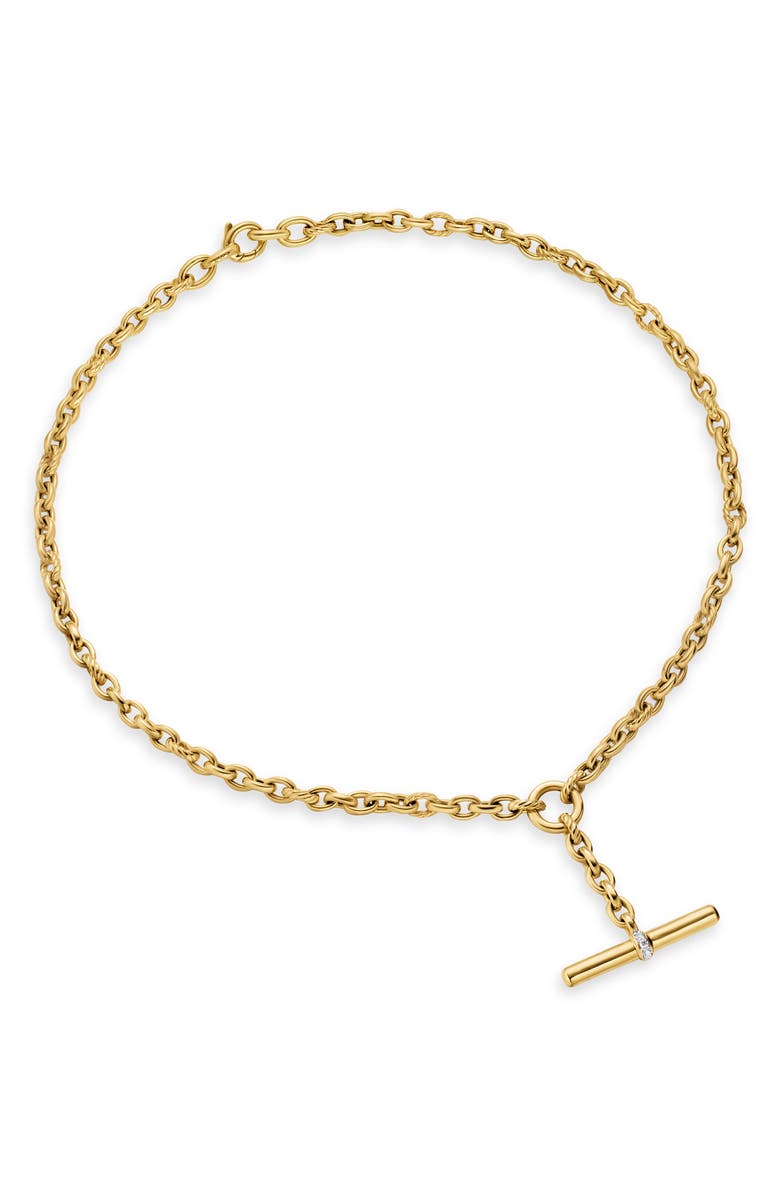 David Yurman Mercer<sup
®</sup
 Petite Toggle Necklace in 18K Yellow Gold with Diamonds, Alternate, color, Diamond