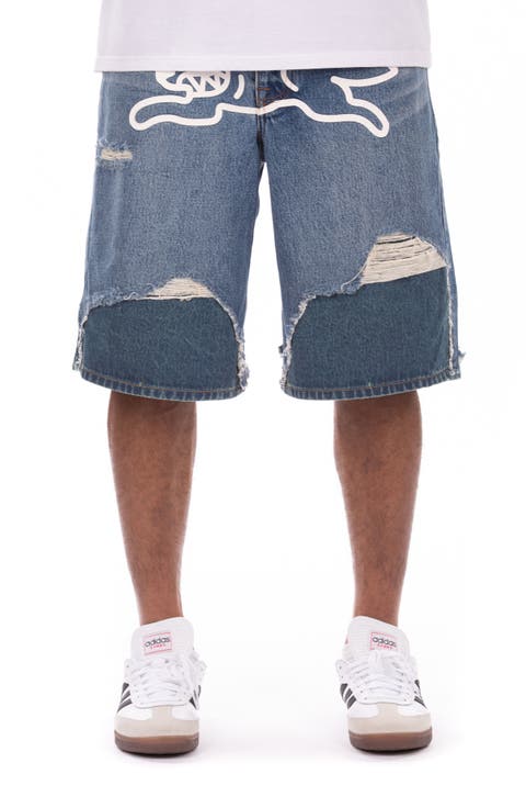 Hoodsie Ripped Denim Shorts