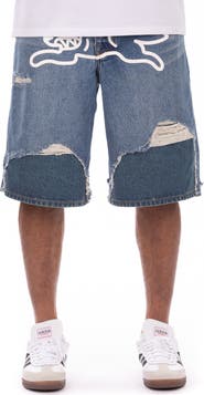 ICECREAM Hoodsie Ripped Denim Shorts
