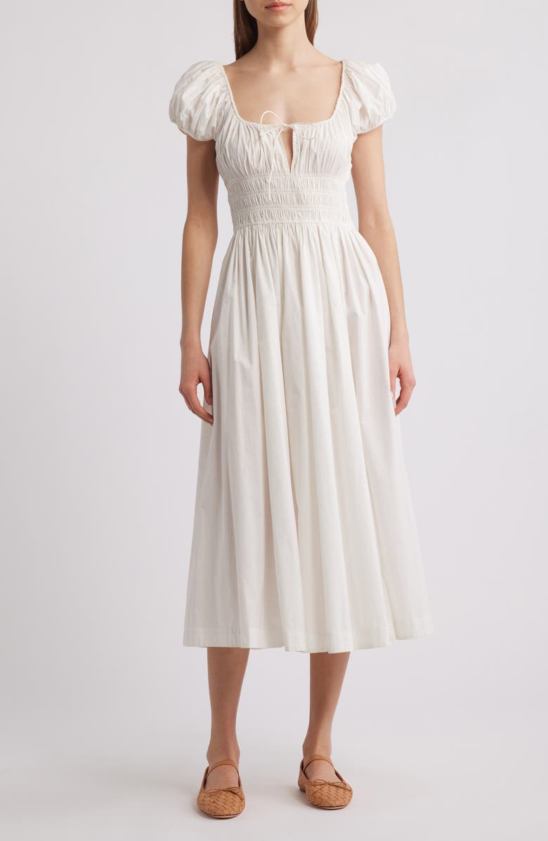 DÔEN Quinn Organic Cotton Poplin Maxi Dress, Main, color, Salt