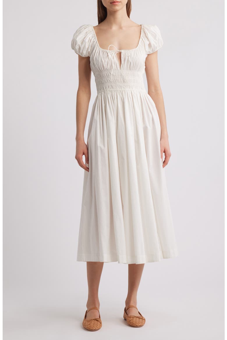 white cotton poplin maxi dress 100% Organic Cotton Tiered Maxi Dress in Classic White