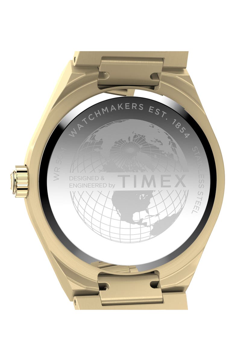 Timex<sup>®</sup> Q Continental Green Dial Bracelet Watch, 39mm, Alternate, color, Gold