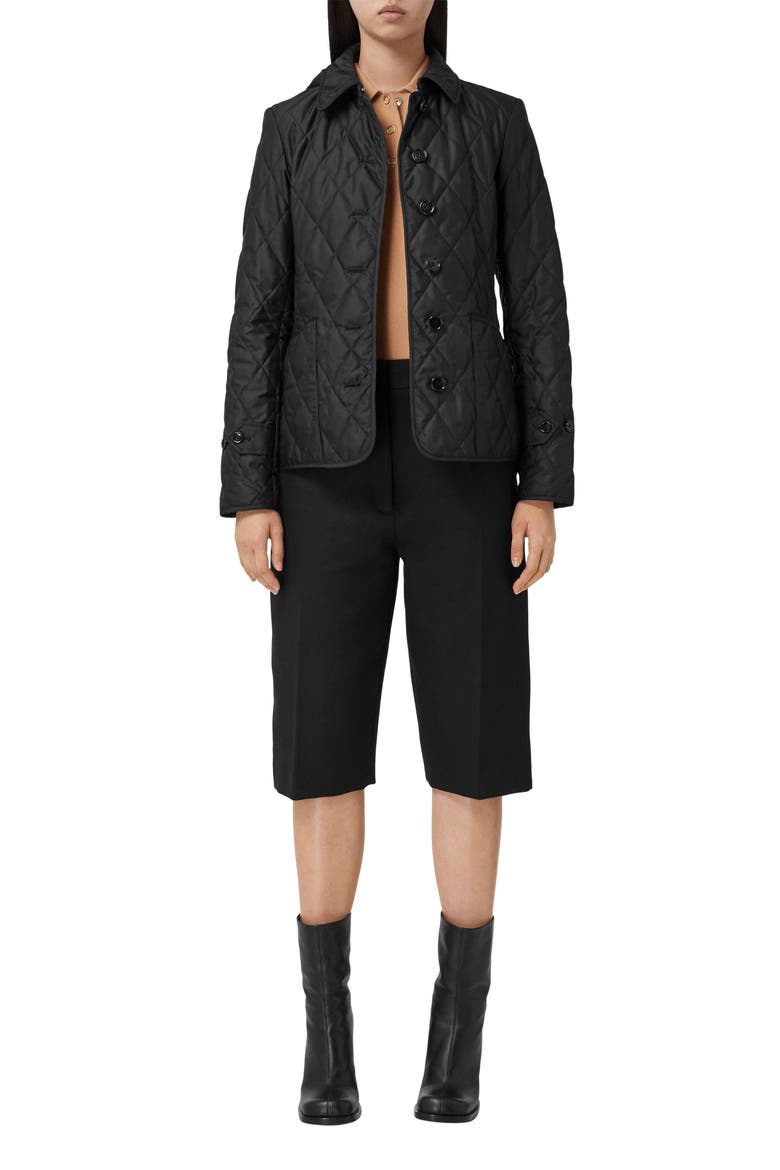 Fernleigh Thermoregulated Diamond Quilted Jacket, Alternate, color, BLACK