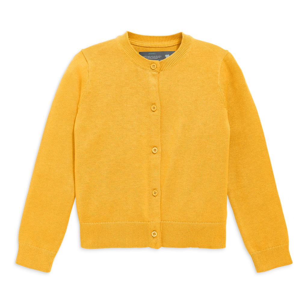 Primary Kids Cotton Cardigan In Yellow