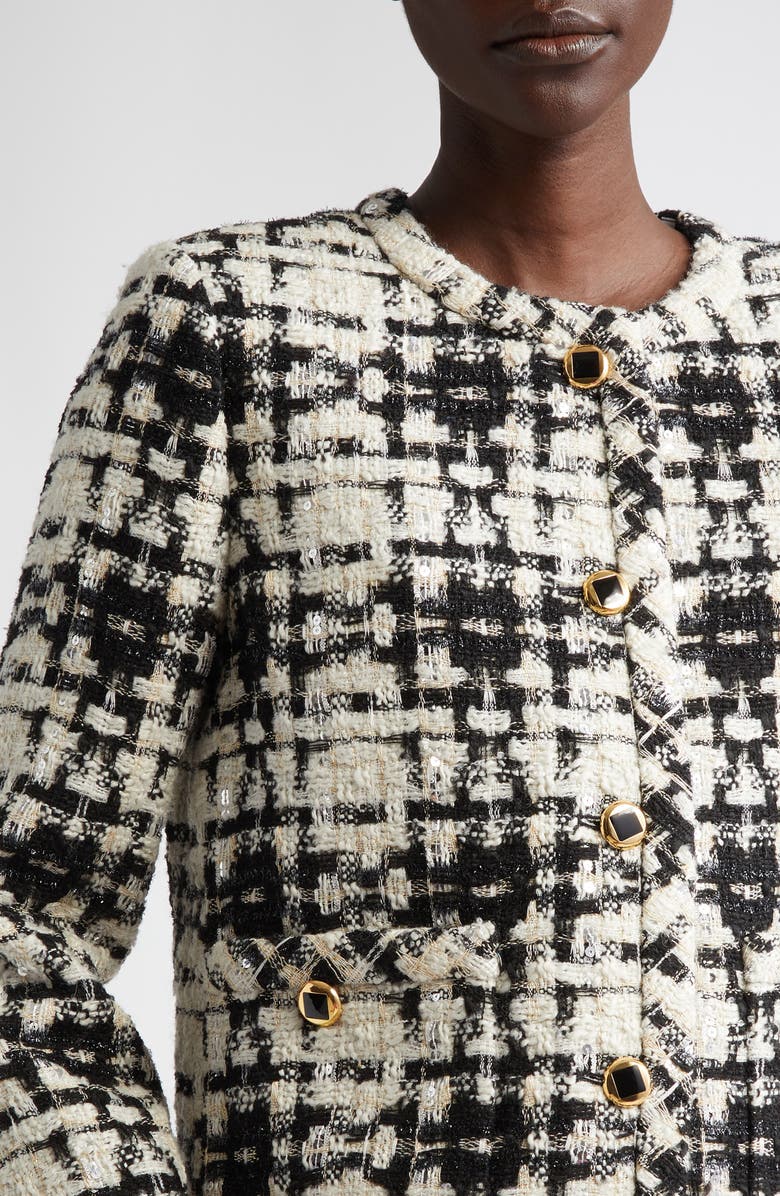 ST. JOHN Metallic Wool Blend Tweed Jacket, Alternate, color, 
