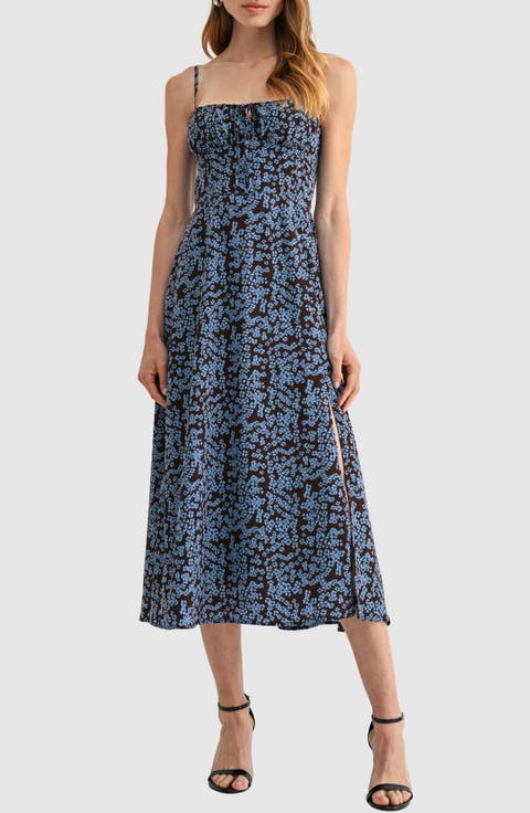Floral Spaghetti Strap Midi Dress