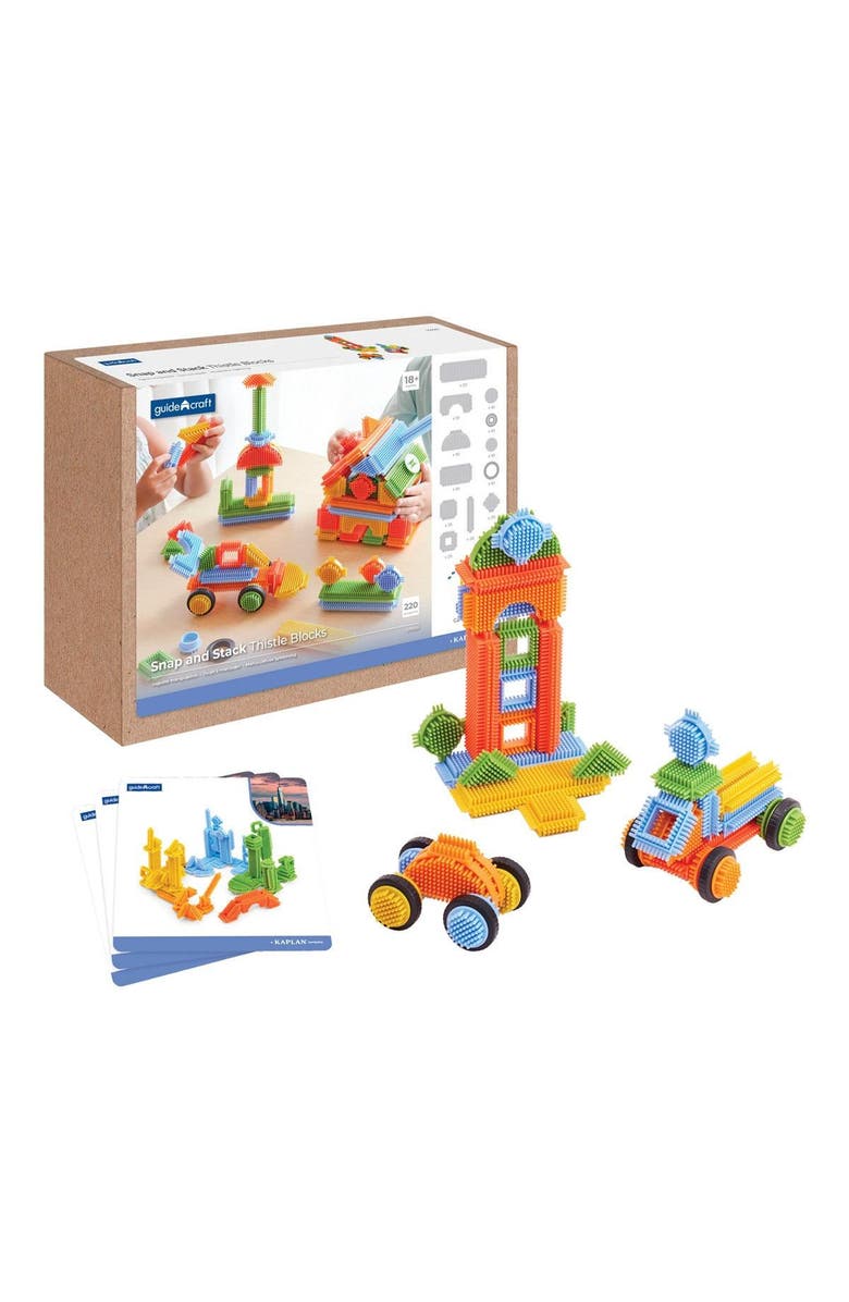 Kaplan Early Learning Company Snap and Stack Thistle Blocks - 220 Pieces, Main, color, Multicolored