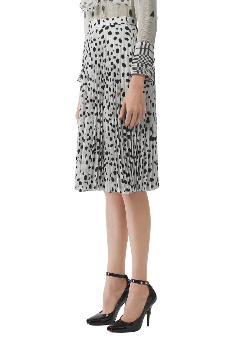 Animal Print Plissé Skirt, Alternate, color, BLACK/ WHITE