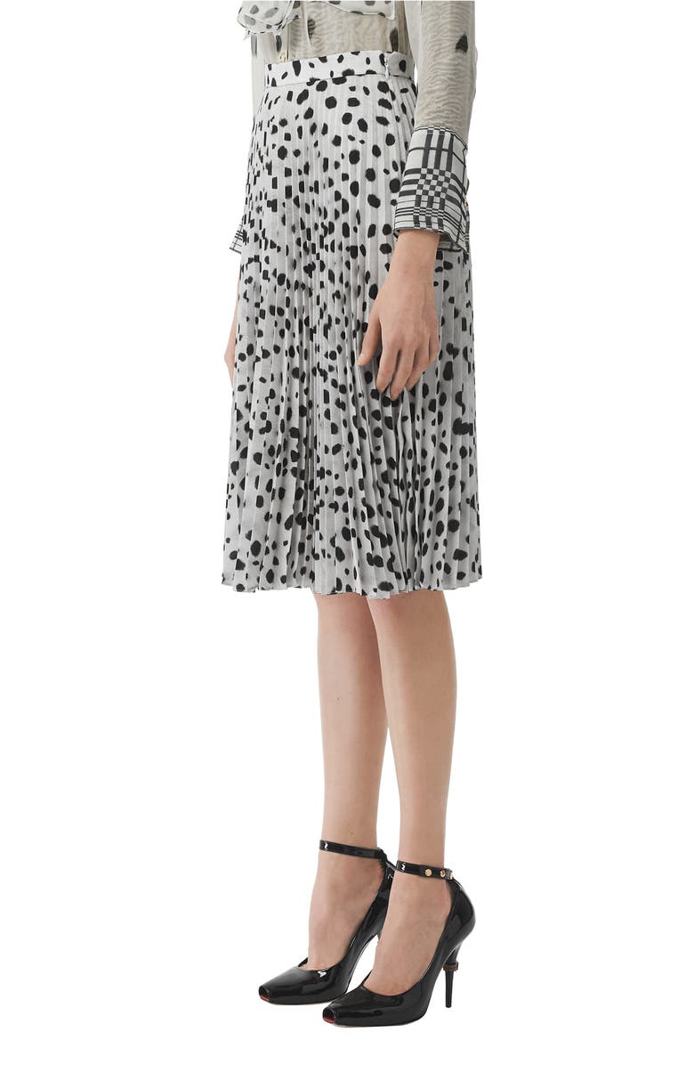 Burberry Animal Print Plissé Skirt, Alternate, color,