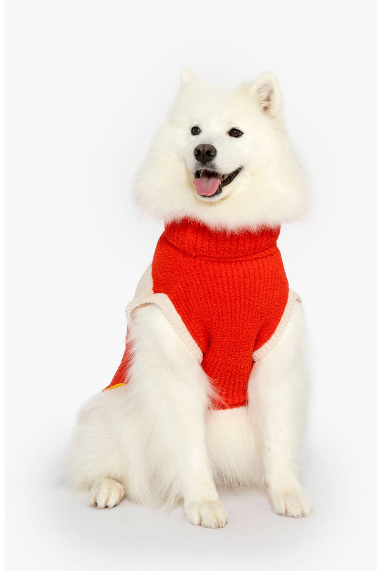 Love Turtleneck Pet Sweater, Alternate, color, RED