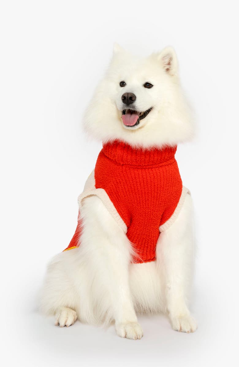 the furryfolks Love Turtleneck Pet Sweater, Alternate, color, Red