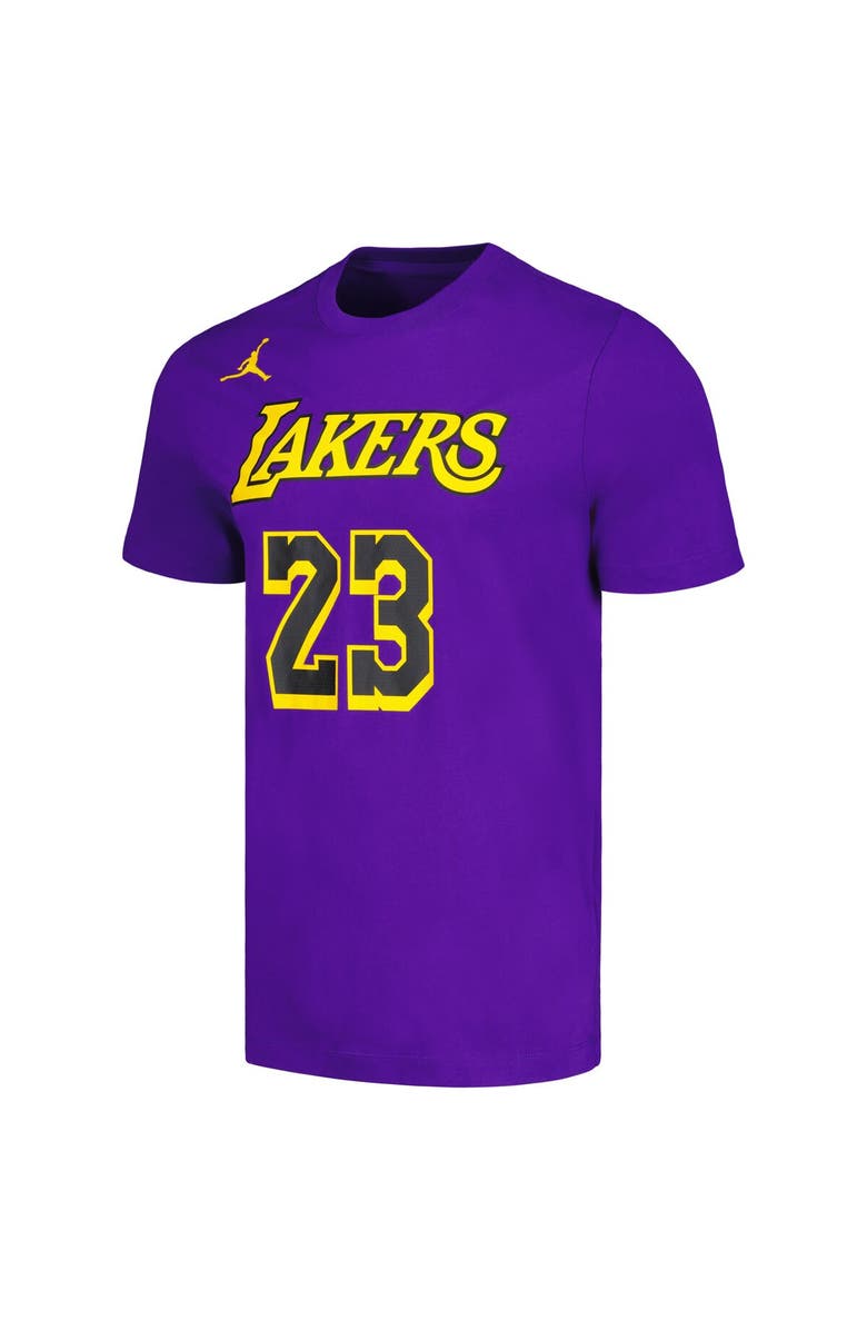 Jordan Brand Men's Jordan Brand LeBron James Purple Los Angeles Lakers 2022/23 Statement Edition Name & Number T-Shirt, Alternate, color, Purple