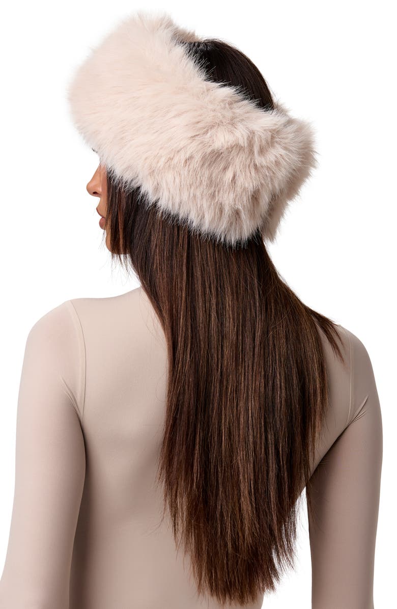 Naked Wardrobe Faux Fur Headband, Alternate, color, Cream