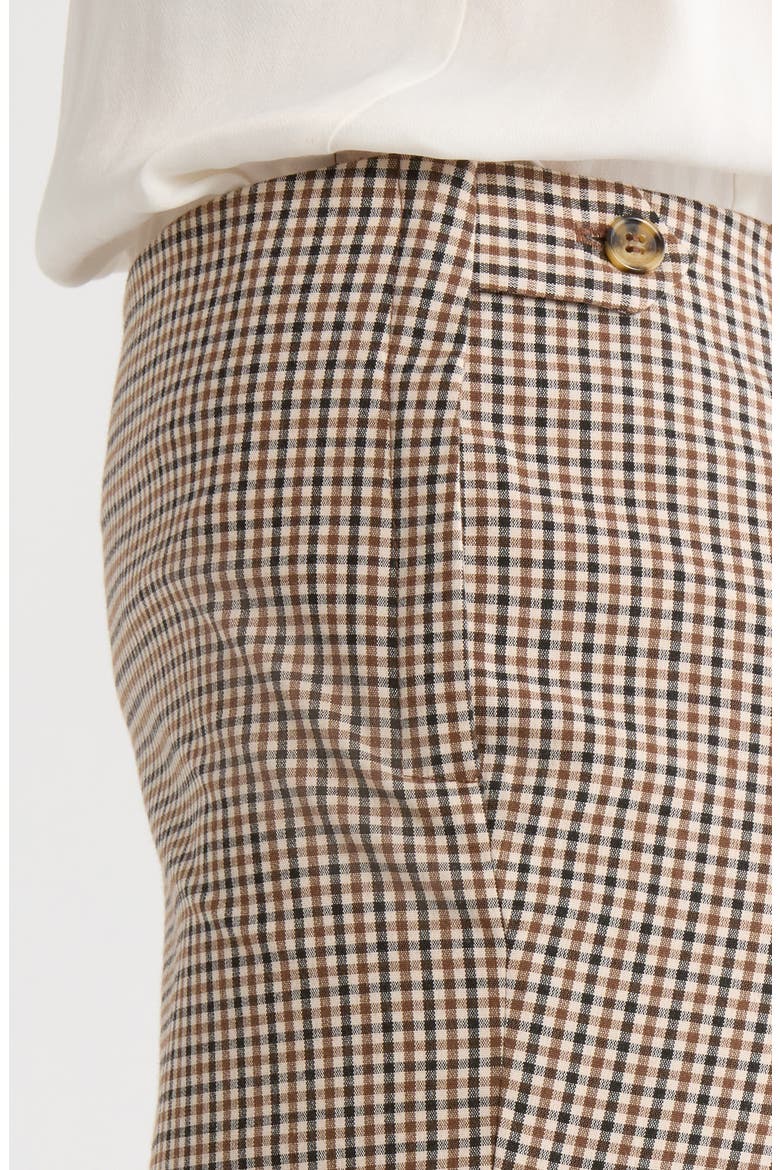 x Sara Walker Carolyn Check Pants, Alternate, color, BROWN